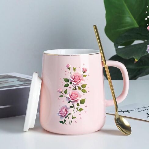 14 Pieces Beautiful Rose Flower UV DTF Transfer Stickers, Waterproof, Scratch Resistant, Self-Adhesive, Suitable for Decorating Ceramic Cups, Glass Cups, Metal Cups, DIY Decoration Various Items in Saudi Arabia