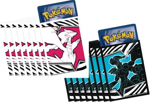 أكمام Pokemon TCG الرسمية - Black Bolt & White Flare ETB حصريًا! (تصميم Reshiram/Zekrom) [قد تختلف الأنماط!] عدد 65 - واقيات البطاقات - قانوني البطولة in Saudi Arabia