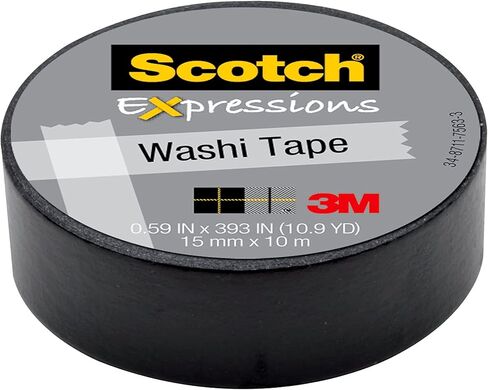 Scotch Expressions Washi Tape, .59" x 393", 1 Roll/Pack, Black (C314-BLK) in Saudi Arabia