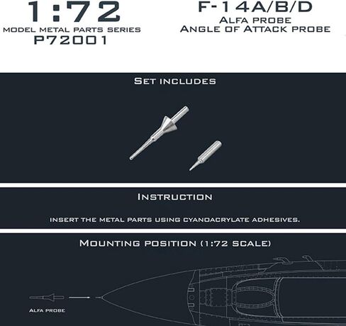 DIY نموذج هواية أنبوب معدني Pitot + زاوية الهجوم لطائرات F-14 F-16، نموذج استبدال قطع الغيار in Saudi Arabia