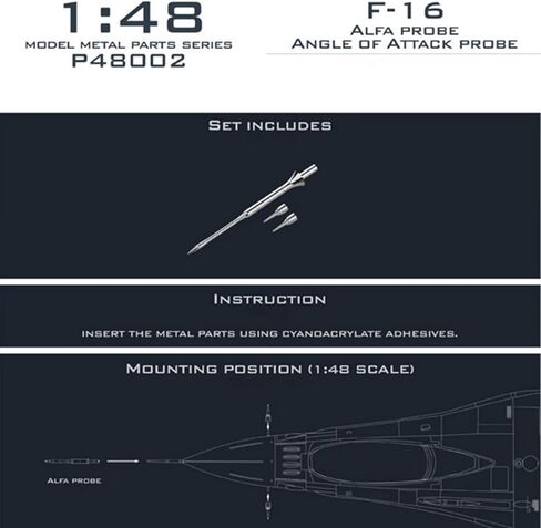 DIY Model Hobby Metal Pitot Tube+Angle of Attack for F-14 F-16 Aircraft, Model Spare Part Replacement in Saudi Arabia