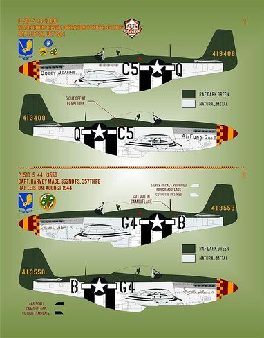 ملصقات BMA48010 1:48 - P-51D Mustang Yoxford Boys #2 [ورقة ملصق زلاجة مائية] in Saudi Arabia