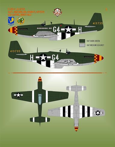 ملصقات BMA48010 1:48 - P-51D Mustang Yoxford Boys #2 [ورقة ملصق زلاجة مائية] in Saudi Arabia