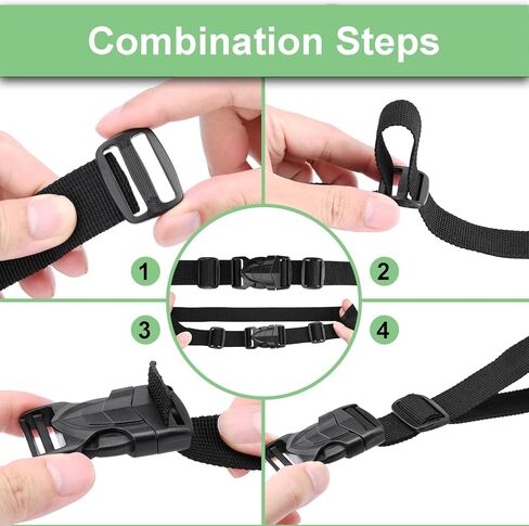 CooBigo Buckles Straps Set:6 Pack Quick Release Buckles+10 Yard Webbing Straps+12 Pcs Tri-Glide Sliders in Saudi Arabia