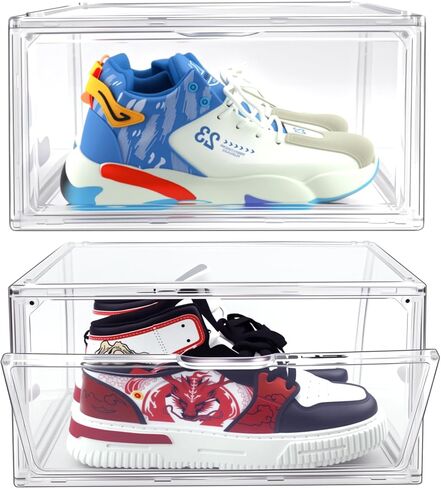 Extra Large 23.6'' Tall Acrylic Display Case, XXXXX-Large Boot & Shoe Boxes 13.8''x12.2 ''x23.6'' Clear Sneaker Box with Magnetic Door Dustproof Display Box Showcase for Helmet,Trophy, Collectible in Saudi Arabia