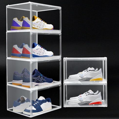 Extra Large 23.6'' Tall Acrylic Display Case, XXXXX-Large Boot & Shoe Boxes 13.8''x12.2 ''x23.6'' Clear Sneaker Box with Magnetic Door Dustproof Display Box Showcase for Helmet,Trophy, Collectible in Saudi Arabia