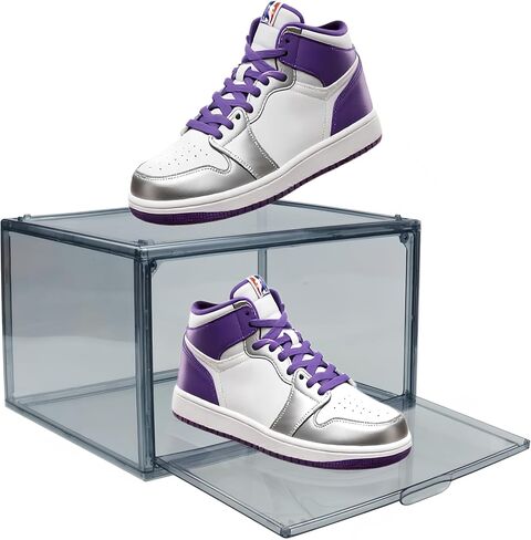 Extra Large 23.6'' Tall Acrylic Display Case, XXXXX-Large Boot & Shoe Boxes 13.8''x12.2 ''x23.6'' Clear Sneaker Box with Magnetic Door Dustproof Display Box Showcase for Helmet,Trophy, Collectible in Saudi Arabia