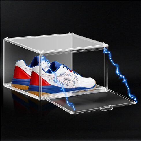 Extra Large 23.6'' Tall Acrylic Display Case, XXXXX-Large Boot & Shoe Boxes 13.8''x12.2 ''x23.6'' Clear Sneaker Box with Magnetic Door Dustproof Display Box Showcase for Helmet,Trophy, Collectible in Saudi Arabia