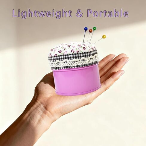 Pumpkin Shaped Pin Cushion with Metal Storage Case, Sewing Pincushion Storage Set with 100 Pearlescent Ball-tip Sewing Needles, Cute Round Needle Holder for Tailoring, Quilting, Jewelry DIY in Saudi Arabia