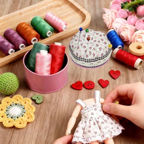 Pumpkin Shaped Pin Cushion with Metal Storage Case, Sewing Pincushion Storage Set with 100 Pearlescent Ball-tip Sewing Needles, Cute Round Needle Holder for Tailoring, Quilting, Jewelry DIY in Saudi Arabia