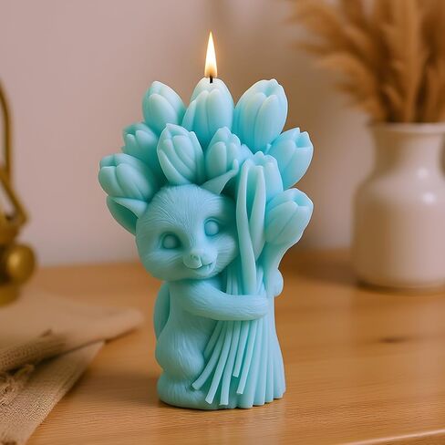 Cat Tulip Candle Mold Cat Resin Casting Silicone Molds for Candles Making Home Decorate Aromatherapy Gypsum Candles Clay Craft in Saudi Arabia