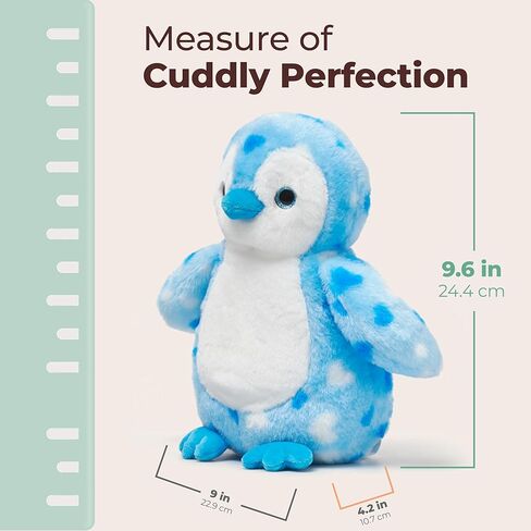 Bearington Precious Heart Penguin Stuffed Animal - Valentines Stuffed Animal with Soft Fur - Adorable Valentines Day Plush Gift for Kids and Girlfriend (Blue) in Saudi Arabia