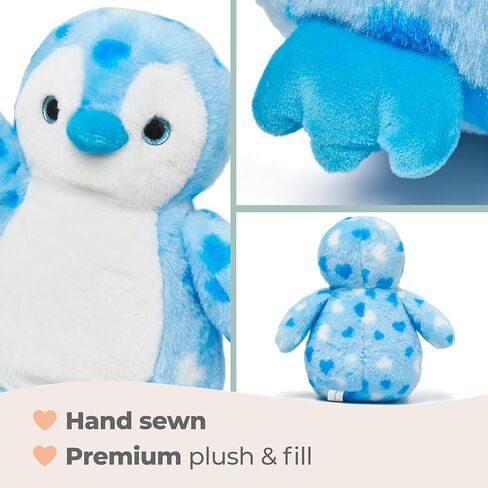 Bearington Precious Heart Penguin Stuffed Animal - Valentines Stuffed Animal with Soft Fur - Adorable Valentines Day Plush Gift for Kids and Girlfriend (Blue) in Saudi Arabia