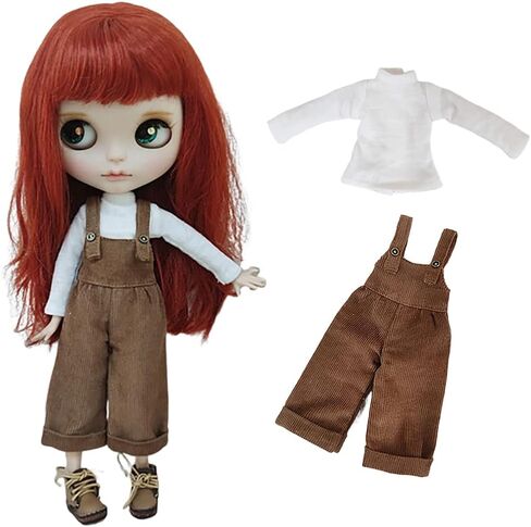 ملابس دمية BJD وزرة + تي شيرت مجموعة مكونة من قطعتين لبليث، Ob24، ليكا، ألعاب الدمى أزون إكسسوارات الملابس (Set1) in Kuwait