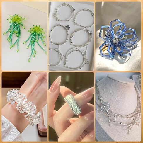 5040pcs Bugle Beads for Embroidery, Embroidery Glass Long Tube Beads Kits for Crafts, DIY Earrings,Bracelets, Necklaces, Jewelry Making（28 Colors 7mm Pouring Silver） in Saudi Arabia