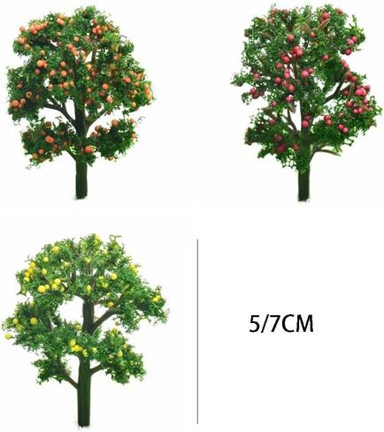 Miniature Landscape 5pcs Plastic Bonsai Decoration Fake Garden Sand Table Model DIY Material Reusable Fruit(5cm,Green) in Saudi Arabia