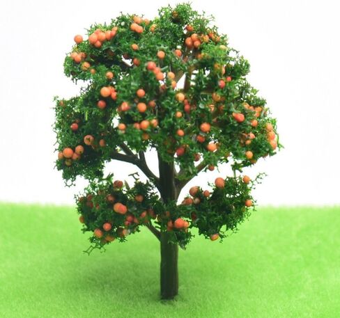 Miniature Landscape 5pcs Plastic Bonsai Decoration Fake Garden Sand Table Model DIY Material Reusable Fruit(5cm,Green) in Saudi Arabia