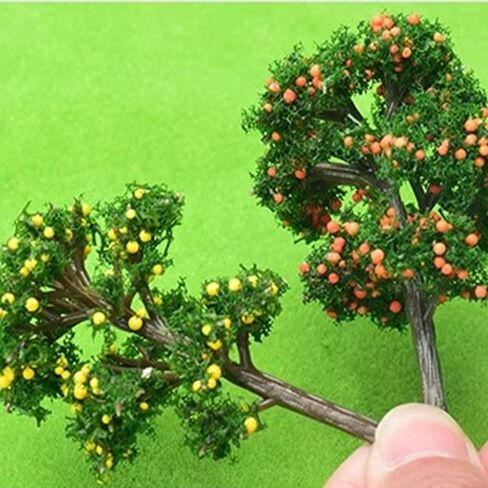 Miniature Landscape 5pcs Plastic Bonsai Decoration Fake Garden Sand Table Model DIY Material Reusable Fruit(5cm,Green) in Saudi Arabia