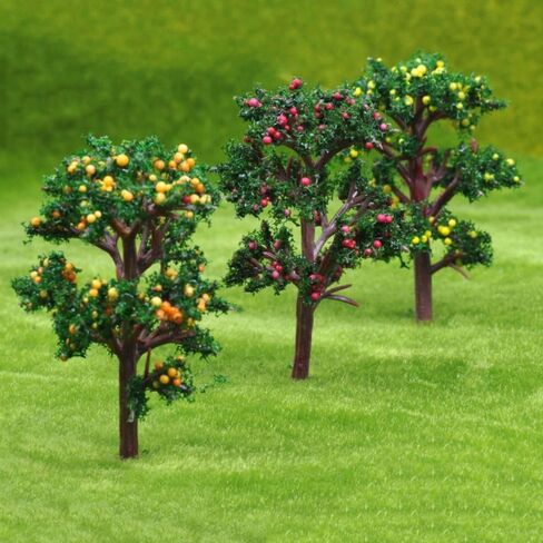 Miniature Landscape 5pcs Plastic Bonsai Decoration Fake Garden Sand Table Model DIY Material Reusable Fruit(5cm,Green) in Saudi Arabia