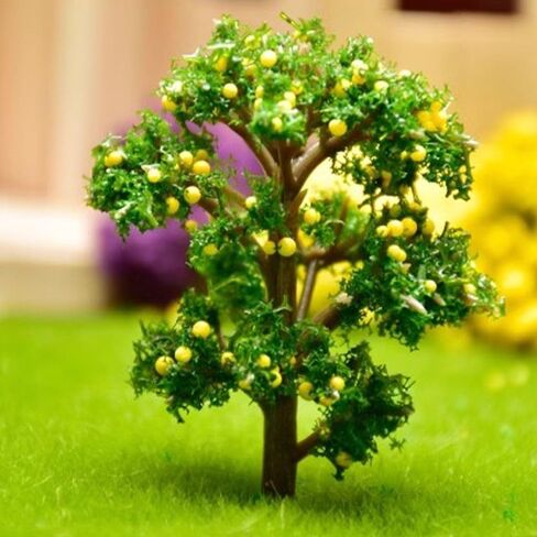Miniature Landscape 5pcs Plastic Bonsai Decoration Fake Garden Sand Table Model DIY Material Reusable Fruit(5cm,Green) in Saudi Arabia