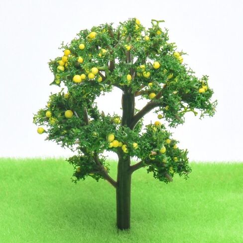 Miniature Landscape 5pcs Plastic Bonsai Decoration Fake Garden Sand Table Model DIY Material Reusable Fruit(5cm,Green) in Saudi Arabia