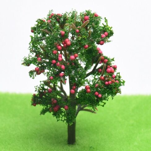 Miniature Landscape 5pcs Plastic Bonsai Decoration Fake Garden Sand Table Model DIY Material Reusable Fruit(5cm,Green) in Saudi Arabia