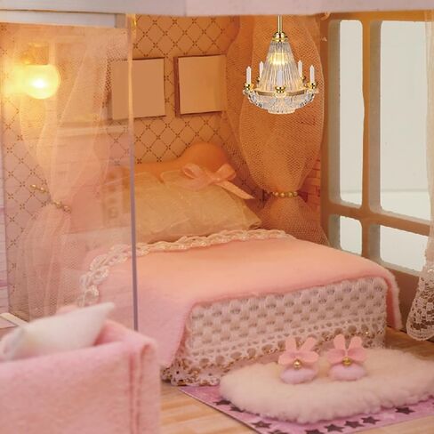 ضوء الثريا المصغر لبيت الدمى من Toyvian: مصباح سقف LED بمقياس 1 12 يضيء شمعة ضوء ديكور بيت الدمى، مصباح سقف غرفة المعيشة الداخلي، إكسسوارات الأثاث الصغيرة in Kuwait