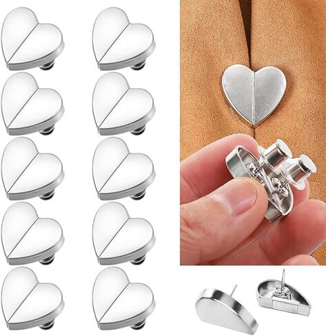 Heart-Shaped Seamless Magnetic Buckle,No Sewing Detachable Curtain Closure,Multi-Use Pinless Magnetic Pins Headscarf Clips for Scarves Dress DIY Craft,10 Pairs in Saudi Arabia