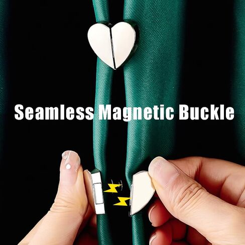 Heart-Shaped Seamless Magnetic Buckle,No Sewing Detachable Curtain Closure,Multi-Use Pinless Magnetic Pins Headscarf Clips for Scarves Dress DIY Craft,10 Pairs in Saudi Arabia