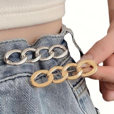 Adjustable Alloy Waist Cinching Buckles 3-Pack, No-Sew Detachable Waist Tightener Clips for Jeans Pants Dresses in Saudi Arabia