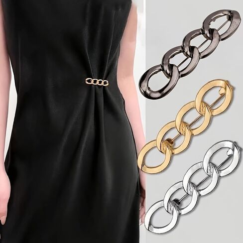 Adjustable Alloy Waist Cinching Buckles 3-Pack, No-Sew Detachable Waist Tightener Clips for Jeans Pants Dresses in Saudi Arabia