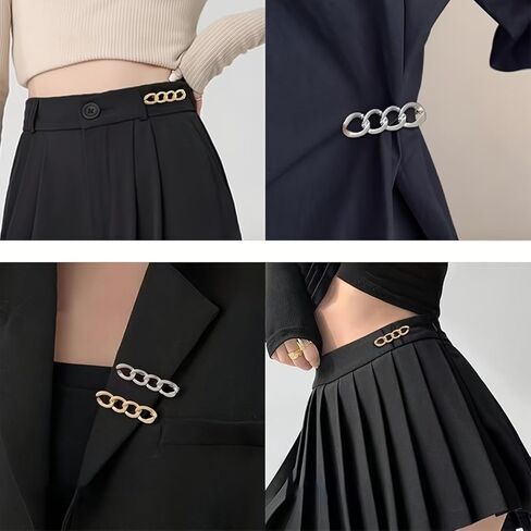 Adjustable Alloy Waist Cinching Buckles 3-Pack, No-Sew Detachable Waist Tightener Clips for Jeans Pants Dresses in Saudi Arabia