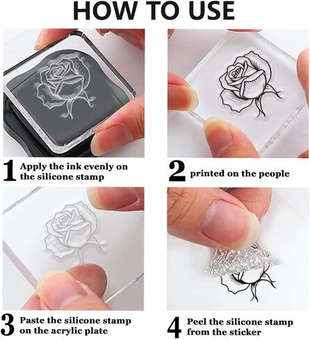 CHGCRAFT Flower Illustrations Style Clear Stamps Rose Silicone Stamp Seal for DIY Scrapbooking and Card Making Paper Craft Decor 6.3 × 4.3 Inch in Saudi Arabia