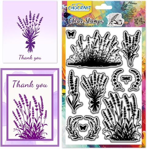 CHGCRAFT Flower Illustrations Style Clear Stamps Rose Silicone Stamp Seal for DIY Scrapbooking and Card Making Paper Craft Decor 6.3 × 4.3 Inch in Saudi Arabia