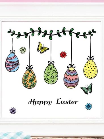 Easter Egg Balloons Clear Stamps for Card Making Decoration and Scrapbooking Supplies, Happy Easter Words Transparent Rubber Stamps for Paper Card Photo Album Crafting Supplies in Saudi Arabia
