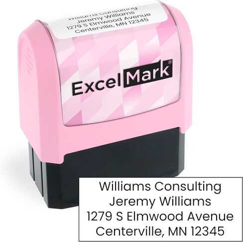 ختم ExcelMark المخصص - انطباعات واضحة ونقية - ألوان وأنماط نابضة بالحياة - يستخدم لختم العنوان والمزيد - صنع في أمريكا (رغوة البحر) in Kuwait