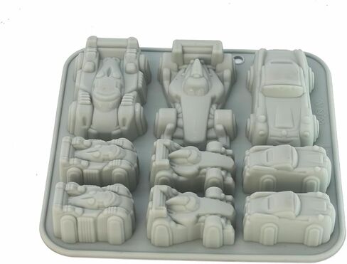 X-Haibei 9-Cavity 3D Car Silicone Mold – for Soap, Crayons, Chocolate, Candles, Plaster & Gelatin (1-2oz per Cell) – Flexible Non-Stick Mold in Saudi Arabia