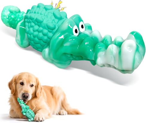 Dog Chew Toys for Aggressive Chewers: Tough Squeaky Alligator Toy for Small, Medium, Large Breed to Keep Them Busy & Clean Teeth and Reduce Boredom or Stress Relief in Saudi Arabia