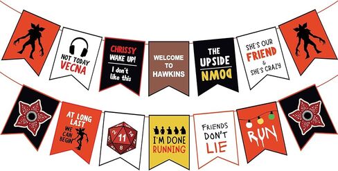 لافتة زينة لحفلات أعياد الميلاد الغريبة، أصدقاء لا تستلقي على النمط المقلوب، لافتة عيد ميلاد لشجرة الحائط، زخارف معلقة للحفلات المخيفة in Kuwait