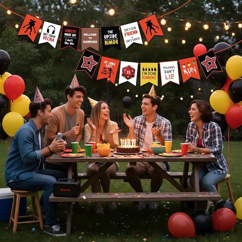 لافتة زينة لحفلات أعياد الميلاد الغريبة، أصدقاء لا تستلقي على النمط المقلوب، لافتة عيد ميلاد لشجرة الحائط، زخارف معلقة للحفلات المخيفة in Kuwait