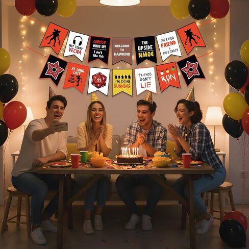 لافتة زينة لحفلات أعياد الميلاد الغريبة، أصدقاء لا تستلقي على النمط المقلوب، لافتة عيد ميلاد لشجرة الحائط، زخارف معلقة للحفلات المخيفة in Kuwait