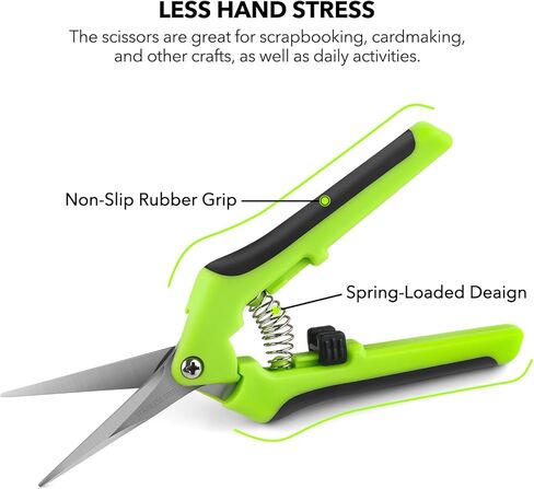 Ergonomic Spring-Action Scissors,Spring-Loaded Craft Shears with Stainless Steel Blades,for Cutting Intricate Details and Tight Patterns for People with Arthritis or Limited Hand Strength in Saudi Arabia