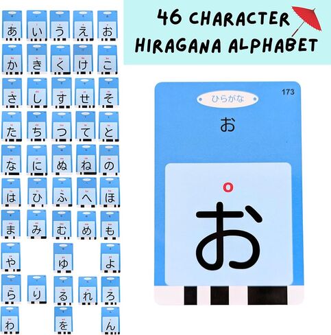 Japanese Talking Flashcards for Kids & Adults - Hiragana Alphabet, Animals, Numbers, Colors, Foods, Family, Nature & More - 112 Double-Sided Cards, Native Speaker - Tot Dojo in Saudi Arabia