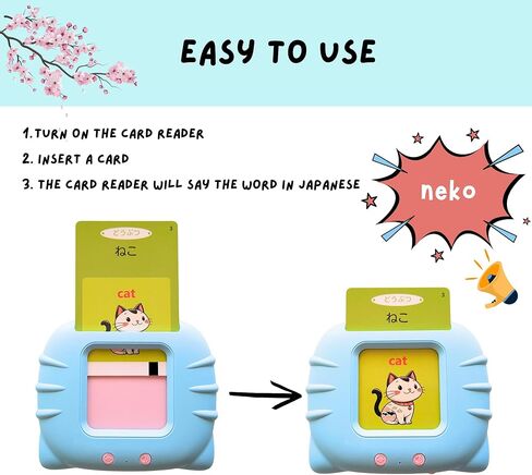 Japanese Talking Flashcards for Kids & Adults - Hiragana Alphabet, Animals, Numbers, Colors, Foods, Family, Nature & More - 112 Double-Sided Cards, Native Speaker - Tot Dojo in Saudi Arabia