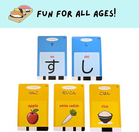 Japanese Talking Flashcards for Kids & Adults - Hiragana Alphabet, Animals, Numbers, Colors, Foods, Family, Nature & More - 112 Double-Sided Cards, Native Speaker - Tot Dojo in Saudi Arabia