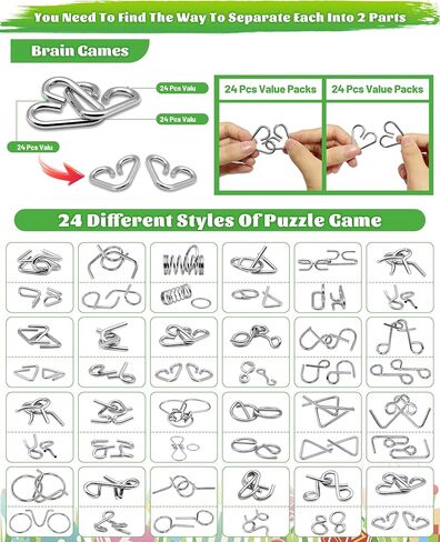 24 Pack Prefilled Easter Eggs with Metal Brain Teaser Puzzle Toys, Basket Stuffers Fillers Stress Relief Fidget Toys for Teens Adults Older Kids Easter Egg Hunt Gifts Party Favors Classroom Prize in Saudi Arabia