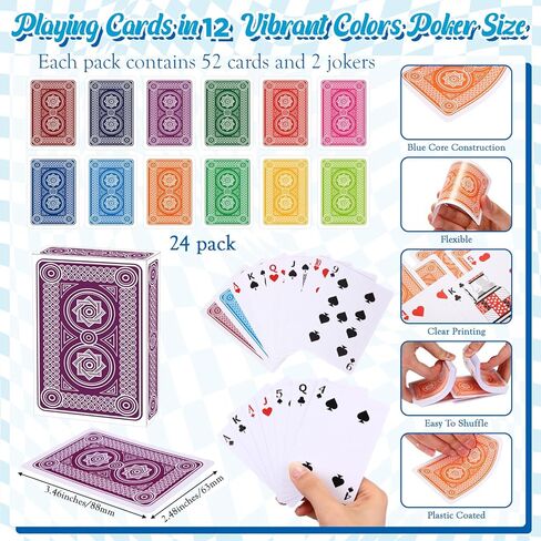 Zubebe 224 Pcs Colored Playing Cards with Dices Set Standard Playing Card Decks 14 mm Colorful Dice Bulk 6 Sided for Classroom Teaching Activities Party Supplies Games in Saudi Arabia