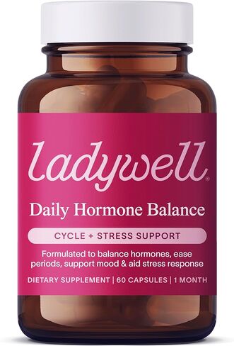 Ladywell Daily Hormone Balance Capsules - Targeted Women's Health Supplement - Adaptogens, Vitamins, Functional Mushrooms, Amino Acids - Science-Backed, Plant-Based, Naturally-Effective - 60 Capsules in Saudi Arabia