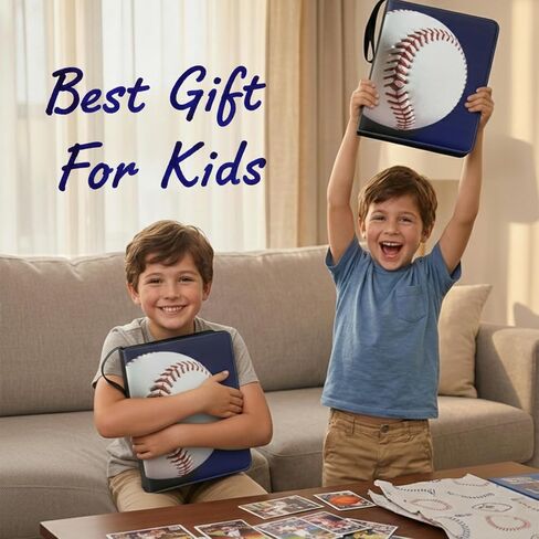 حافظة بطاقات بيسبول تحتوي على 900 جيب مع صفحات وأكمام سوداء ممتازة - واقي تخزين ألبوم حامل بطاقات التداول لهواة الجمع، هدية للأولاد والبنات in Kuwait