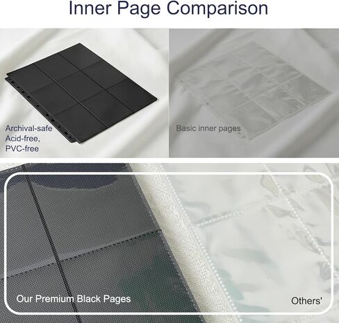 حافظة بطاقات بيسبول تحتوي على 900 جيب مع صفحات وأكمام سوداء ممتازة - واقي تخزين ألبوم حامل بطاقات التداول لهواة الجمع، هدية للأولاد والبنات in Kuwait